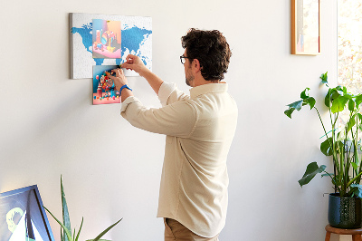 Painel em cortiça Mapa mundial