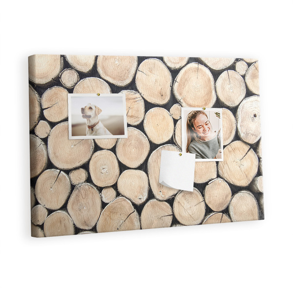 Quadro de aviso de cortiça Cortar tocos de árvores