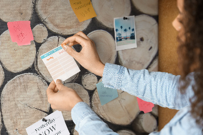 Quadro de aviso de cortiça Cortar tocos de árvores