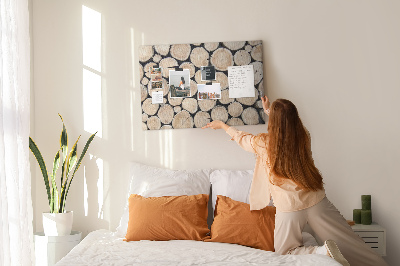 Quadro de aviso de cortiça Cortar tocos de árvores