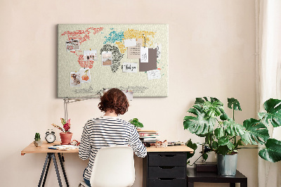 Painel em cortiça Mapa de letras