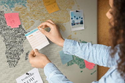 Painel em cortiça Mapa de letras
