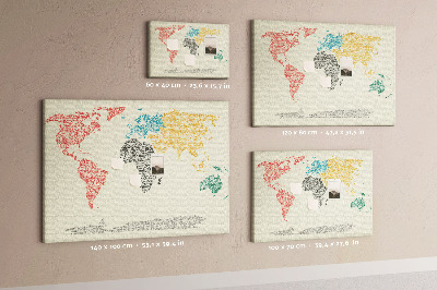 Painel em cortiça Mapa de letras