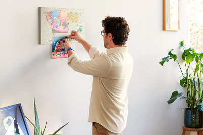 Painel em cortiça Mapa de letras