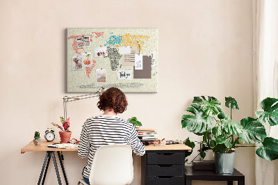 Painel em cortiça Mapa de letras