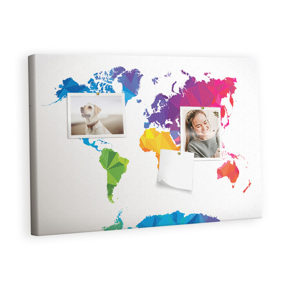 Quadro de aviso de cortiça Mapa abstrato