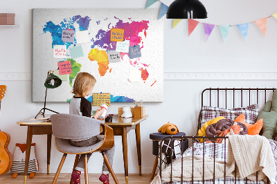 Quadro de aviso de cortiça Mapa abstrato