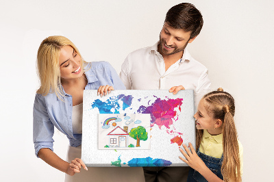 Quadro de aviso de cortiça Mapa abstrato