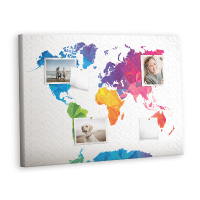 Quadro de aviso de cortiça Mapa abstrato