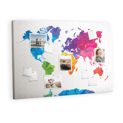 Quadro de aviso de cortiça Mapa abstrato