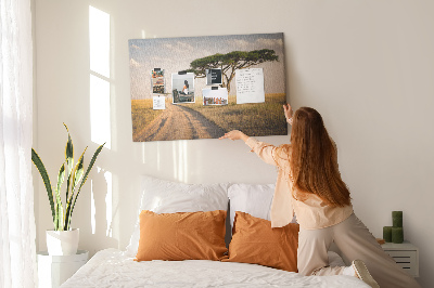 Painel em cortiça paisagem africana