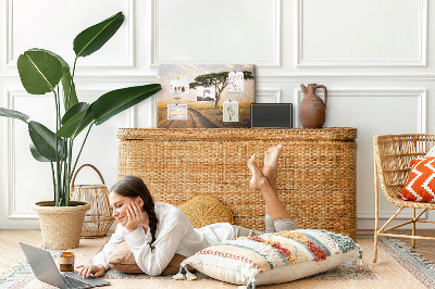 Painel em cortiça paisagem africana