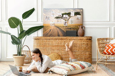 Painel em cortiça paisagem africana