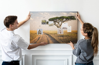 Painel em cortiça paisagem africana