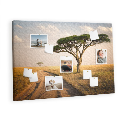 Painel em cortiça paisagem africana