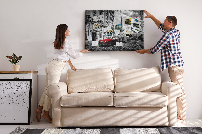 Quadro em cortiça Cidade dos carros antigos