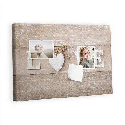 Painel em cortiça A inscrição amor