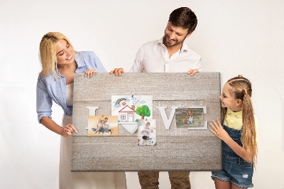 Painel em cortiça A inscrição amor