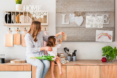 Painel em cortiça A inscrição amor