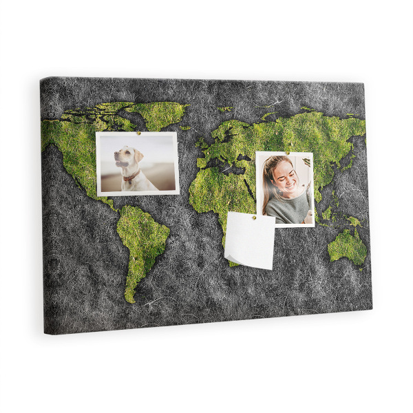 Quadro de aviso de cortiça Mapa mundial