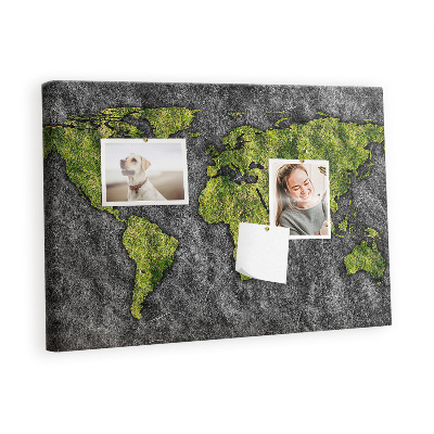 Quadro de aviso de cortiça Mapa mundial