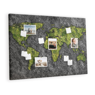 Quadro de aviso de cortiça Mapa mundial