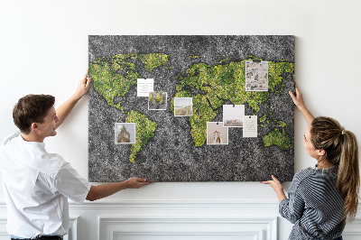 Quadro de aviso de cortiça Mapa mundial