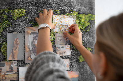 Quadro de aviso de cortiça Mapa mundial