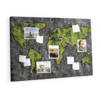 Quadro de aviso de cortiça Mapa mundial