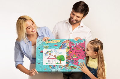 Quadro de aviso de cortiça Mapa da Europa