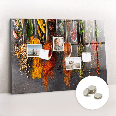 Quadro magnético de parede Especiarias em colheres