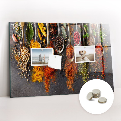 Quadro magnético de parede Especiarias em colheres