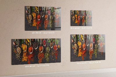 Quadro magnético de parede Especiarias em colheres