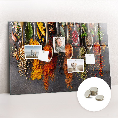 Quadro magnético de parede Especiarias em colheres