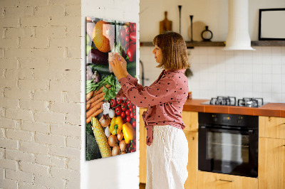 Lousa de vidro magnética Vegetais de outono
