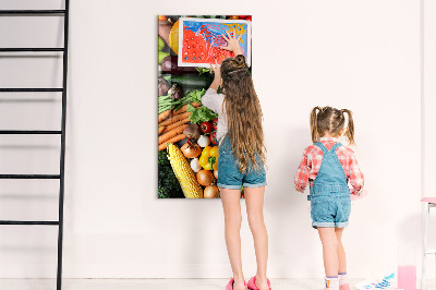 Lousa de vidro magnética Vegetais de outono