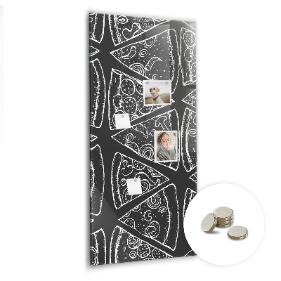 Lousa de vidro magnética Desenho de uma pizza