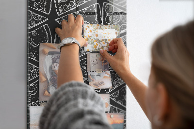 Lousa de vidro magnética Desenho de uma pizza