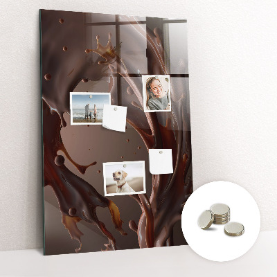 Lousa de vidro magnética Leite com chocolate