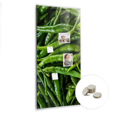 Lousa de vidro magnética Pimentões verdes