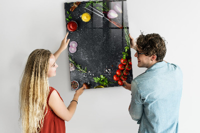 Lousa de vidro magnética Ingredientes da pizza