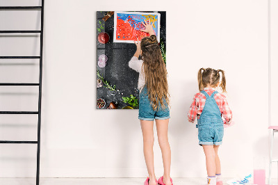 Lousa de vidro magnética Ingredientes da pizza