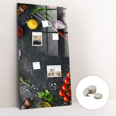 Lousa de vidro magnética Ingredientes da pizza