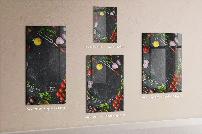 Lousa de vidro magnética Ingredientes da pizza