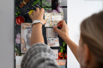 Lousa de vidro magnética Ingredientes da pizza