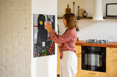 Lousa de vidro magnética Ingredientes da pizza