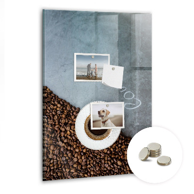 Lousa de vidro magnética Uma xícara de café