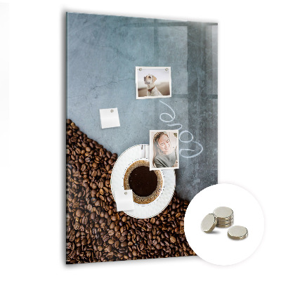 Lousa de vidro magnética Uma xícara de café