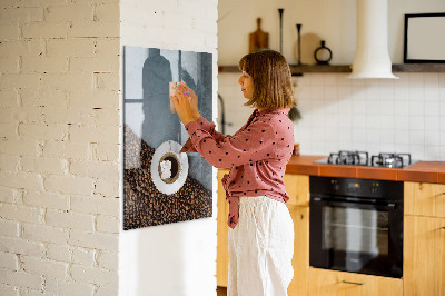 Lousa de vidro magnética Uma xícara de café