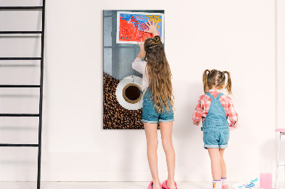 Lousa de vidro magnética Uma xícara de café